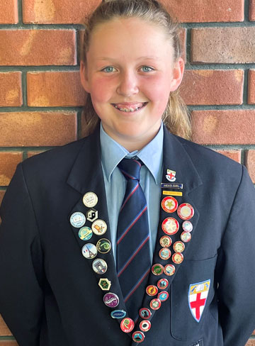 Jessica Sherratt with badges